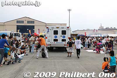 Would you believe an ambulance made its way through the food court?? People had to get up and make room.
Keywords: tokyo fussa yokota united states usa air base force military japanese-american japan america friendship festival