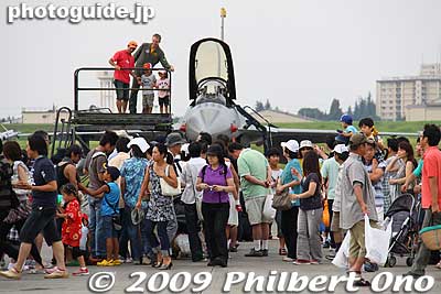 This plane, they allowed people to look inside the cockpit. A long line for this.
Keywords: tokyo fussa yokota united states usa air base force military japanese-american japan america friendship festival airplanes jets aircraft 