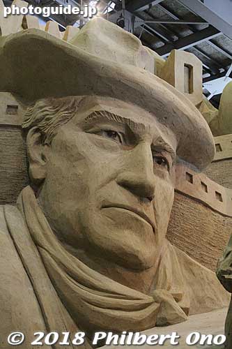 John Wayne sand sculpture.
Keywords: tottori Sand Museum sculptures