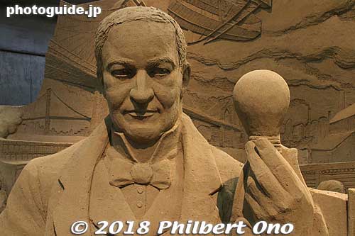 Thomas Edison, American inventor.
Keywords: tottori Sand Museum sculptures