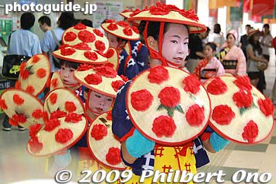 Held since 1963, the Yamagata Hanagasa Matsuri festival is held annually during Aug. 5-7. It is an evening parade of dancers using a hanagasa (flower hat) held during the three evenings from 6 pm to 9:30 pm.
Keywords: yamagata hanagasa matsuri festival tohoku flower hat train station matsuri8