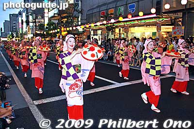 Keywords: yamagata hanagasa matsuri festival tohoku flower hat dancers woman girls women kimono matsuri8