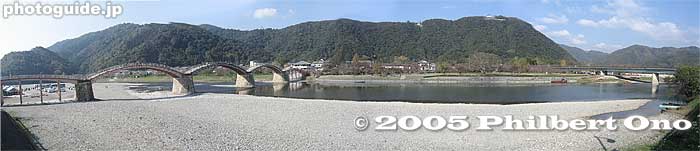 Panoramic shot of the Kintaikyo Bridge area.
Keywords: yamaguchi iwakuni kintaikyo bridge castle