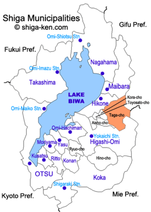 Map of Shiga with Taga highlighted