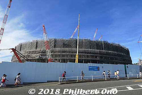 new Olympic Stadium under construction June 2018