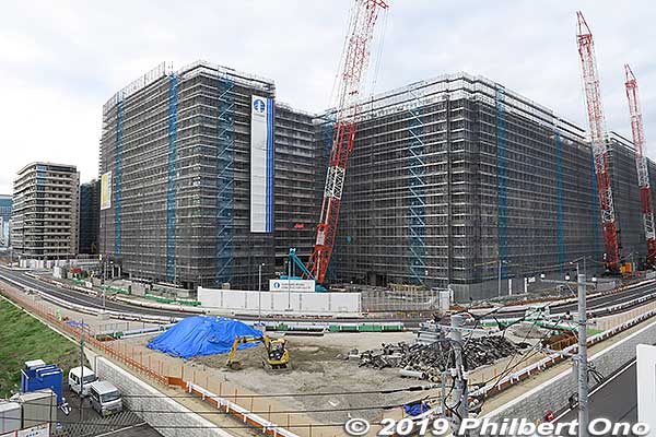 tokyo Olympic Village in Harumi under construction in May 2019