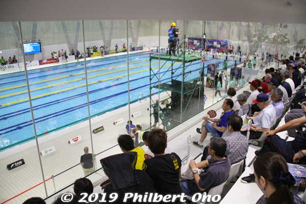 Swimming portion of the Pentathlon held at Musashino Forest Sports Plaza's indoor pool