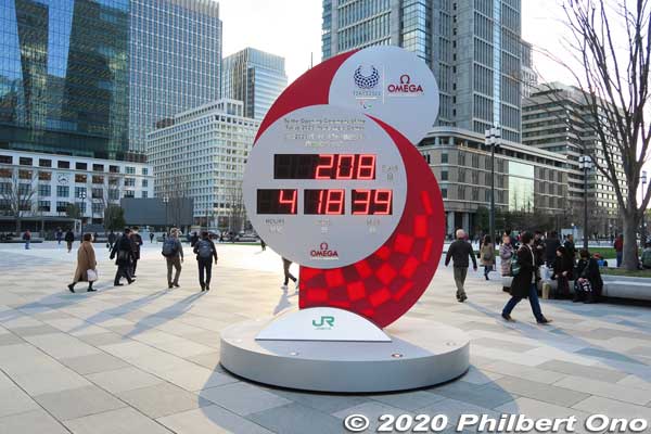Omega Tokyo 2020 Olympic countdown clock at Tokyo Station