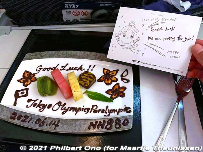 Sweet gesture from the crew of ANA flying a Games staffer from Sydney to Tokyo