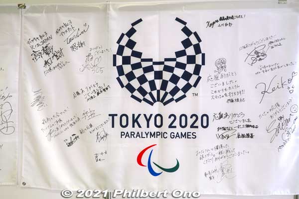 Tokyo 2020 Paralympic flag signed by Japanese Para athletes