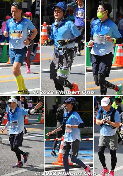 Tokyo 2020 volunteers running in Tokyo Marathon 2021
