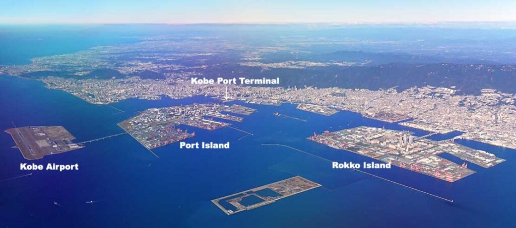 Port of Kobe and location of Kobe Port Terminal.