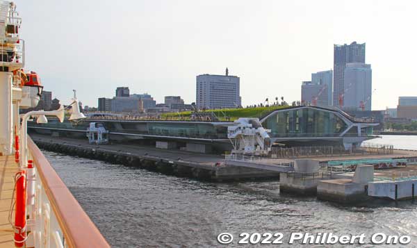 Departing Yokohama Port's Osanbashi Pier.