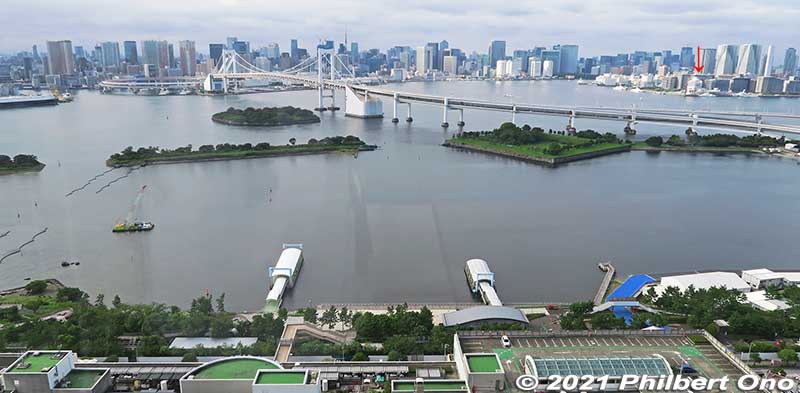 Odaiba area as seen from the Fuji TV building.
