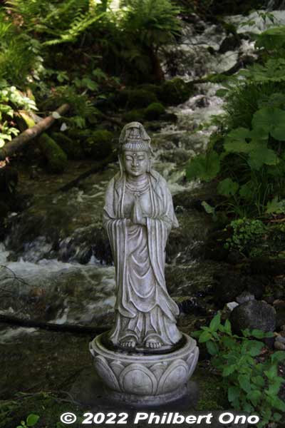 Kannon statue at Wakitsubo-no-Ike Pond's Kiyomizu (pure water). 沸壺池の清水
Keywords: aomori fukaura juniko lakes
