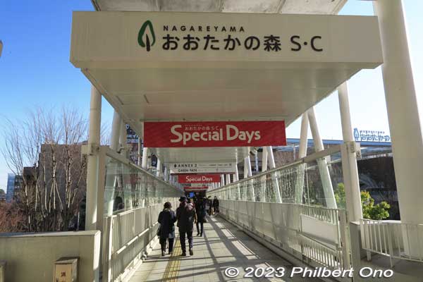 Pedestrian walkway from the train station to Nagareyama-Otakanomori S.C. (Shopping Center).
Keywords: Chiba Nagareyama Otakanomori Station