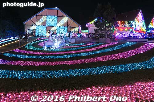 Besides the Village, they light up a large swath of the surrounding rolling hills. They have a few footpaths to walk through the lights on the ground.
Keywords: chiba sodegaura tokyo german village
