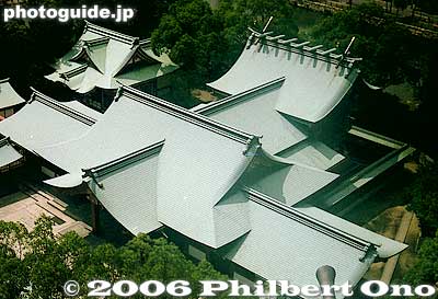 Roof of nearby shrine
Keywords: ehime prefecture imabari castle