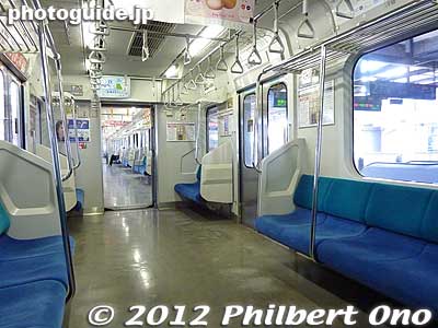 Inside the train going from JR Iwaki Station to Yumoto Station. Very nice and clean.
Keywords: fukushima iwaki yumoto