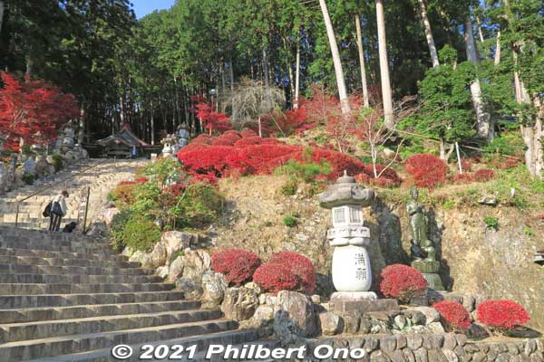 33 stone steps to Mangando Hall (満願堂).
Keywords: gifu ibigawa tanigumi-san kegonji temple tendai Buddhist
