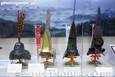 Unique helmets worn by warlords on the battlefield.
Keywords: gifu sekigahara battlefield battle of museum