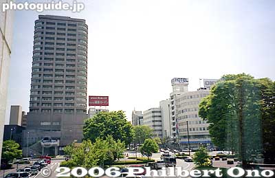 View from JR Takasaki Station's East Exit. 高崎駅東口
Takasaki Tower Museum of Art is the tall building on the left.

高崎市タワー美術館
Keywords: gunma gumma takasaki