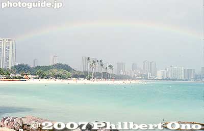 Rainbow over Ala Moana Beach
