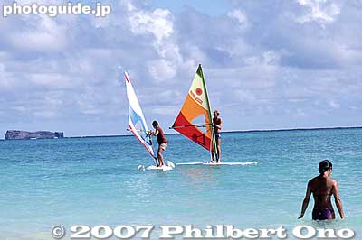 Kaneohe Beach windsurfing
