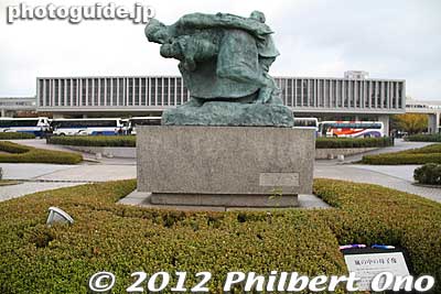 Front of the Hiroshima Peace Memorial Museum (opposite side from the Cenotaph) and Statue of Mother and Child in the Storm.
Keywords: hiroshima peace memorial park atomic bomb museum japansculpture