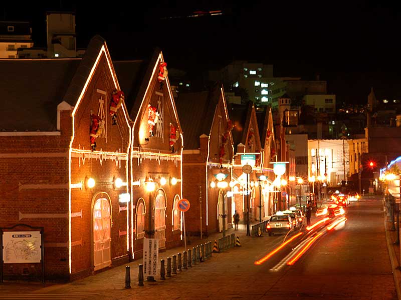 Hakodate Red Brick Warehouses at night. Photo by Hokkaido Tourist Organization.
Keywords: hokkaido hakodate 