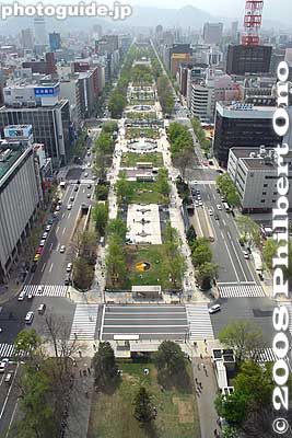 View of Odori Park from Sapporo TV Tower.
Keywords: hokkaido sapporo odori koen park tower