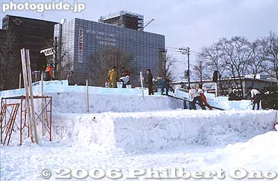 The Sapporo Snow Festival also features at least one giant ice sculpture. The foundation is made of ice.
Keywords: hokkaido sapporo snow festival