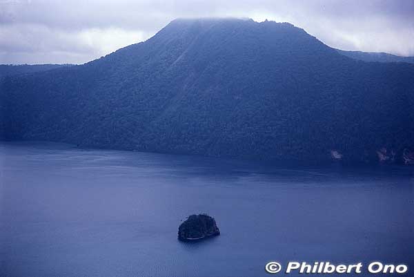 Lake Mashu and Kamuishu island.
Keywords: hokkaido teshikaga lake mashu