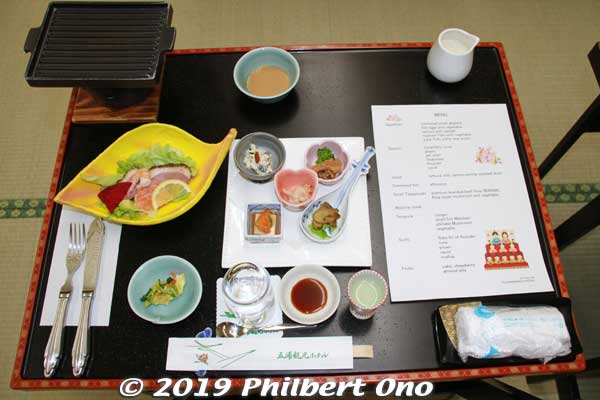 Appetizers for our full-course dinner.
Keywords: ibaraki kitaibaraki izura coast hotel