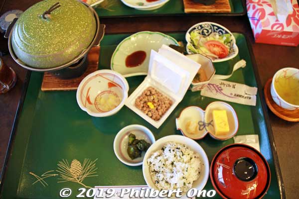 Breakfast included natto fermented soybeans. Ibaraki is famous for natto.
Keywords: ibaraki kitaibaraki izura coast hotel japanfood