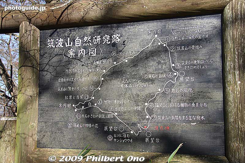 Hiking trail around Mt. Nantai. There are two other lookout points along the trail.
Keywords: ibaraki mount mt. tsukuba 