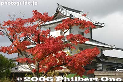 Autumn foilage and Hashizumemon-tsuzuki Yagura Turret, Kanazawa Castle.
Keywords: ishikawa kanazawa castle park