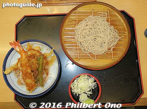 Small tempura donburi and cold soba noodles at Tenya
Keywords: japanese food