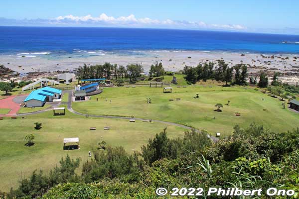 Recreational park down below from the lookout point on Cape Ayamaru.
Keywords: kagoshima amami oshima cape ayamaru