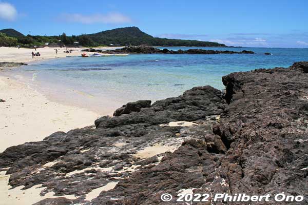 Lava rock outcropping also on the beach.
Keywords: kagoshima amami oshima resort hotel beach