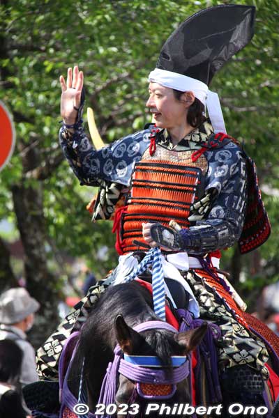 The first Odawara Hojo lord, Hōjō Sōun played by actor Goda Masashi who an Odawara Hometown Ambassador. 初代北条早雲 (合田 雅)
Keywords: Kanagawa Odawara Hojo Godai Matsuri Festival samurai parade