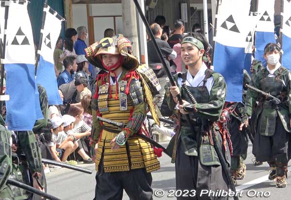 Hōjō Choko (Gen'an), second and youngest son of Hōjō Sōun. Played by people from International University of Health and Welfare. 北条長綱隊  国際医療福祉大学
Keywords: Kanagawa Odawara Hojo Godai Matsuri Festival samurai parade