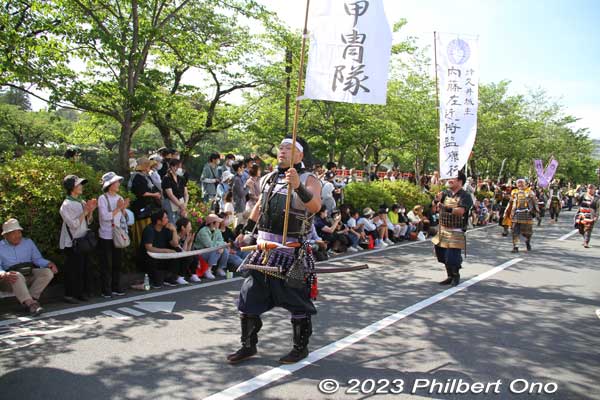 Entourage for Tsukui Castle lord, Naito Yasuyuki.
Keywords: Kanagawa Odawara Hojo Godai Matsuri Festival samurai parade