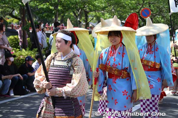 Ladies in waiting for Lord Hojo Ujiyasu's wife Zuikei-in. 旭丘高校
Keywords: Kanagawa Odawara Hojo Godai Matsuri Festival samurai parade