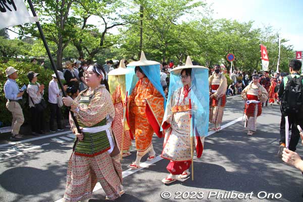 Ladies in waiting for Obaiin, Hojo Ujimasa's wife
Keywords: Kanagawa Odawara Hojo Godai Matsuri Festival samurai parade