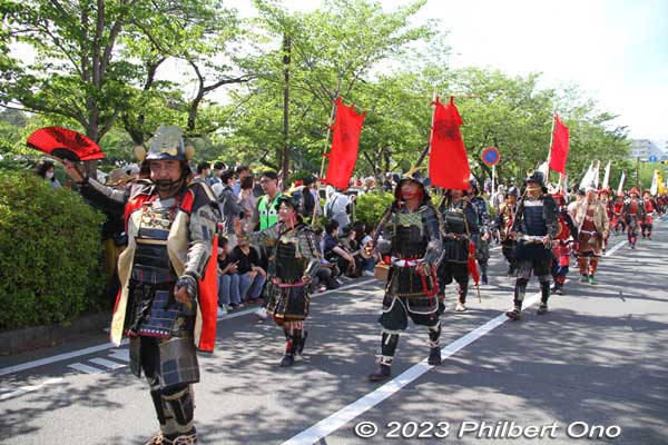 Hachigata Castle Matchlock Gun Battalion. 
Keywords: Kanagawa Odawara Hojo Godai Matsuri Festival samurai parade