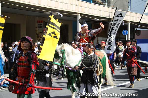 The fifth Odawara Castle Hojo lord, Hojo Ujinao played by Yanagisawa Shingo. 五代氏直 (柳沢慎吾)
Keywords: Kanagawa Odawara Hojo Godai Matsuri Festival samurai parade japanceleb