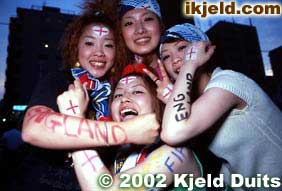 The Japanese have literally embraced them, often supporting the visiting teams as enthusiastically as if they were their own.
Keywords: world cup soccer osaka kobe 2002 fans kjeld duits