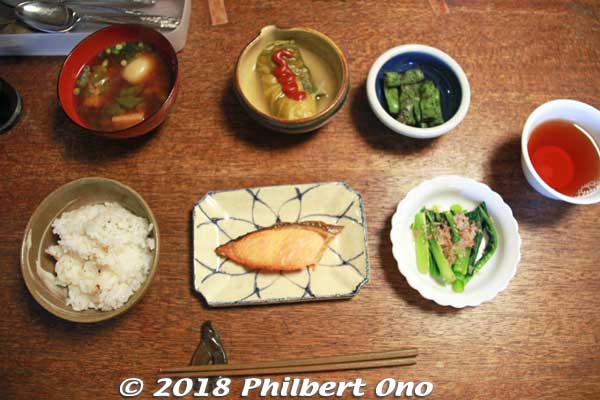 Breakfast.
Keywords: kyoto ayabe farmhouse lodge minshuku