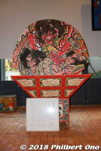 Neputa float from Hirosaki, Aomori Prefecture. From the Neputa Matsuri Festival held in Aug. The float has lights inside and it is lit up and pulled by people during the festival held in the evening.
Keywords: kyoto Fukuchiyama oni museum ogre demon devil